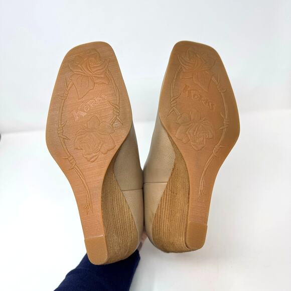 KORKS Kork-Ease Oliana Wedge Ankle Boots Booties 7.5 Bone Beige Faux Leather - Picture 6 of 8